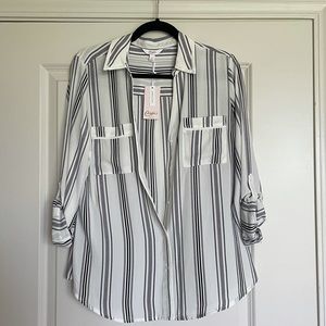 NWT Candie’s Button Up Blouse striped - medium